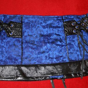 Lip Service Hollywood Geisha Wax Museum Mini Skirt Large Blue